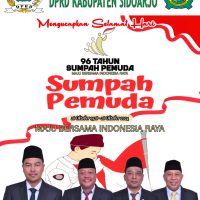 Pimpinan dan Anggota DPRD Kabupaten Sidoarjo Mengucapkan Selamat Hari Sumpah Pemuda, 96 Tahun Sumpah Pemuda “Maju Bersama Indonedia Raya”