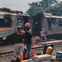 Tiga Gerbong Kereta Api Cadangan Terbakar di Stasiun Yogyakarta